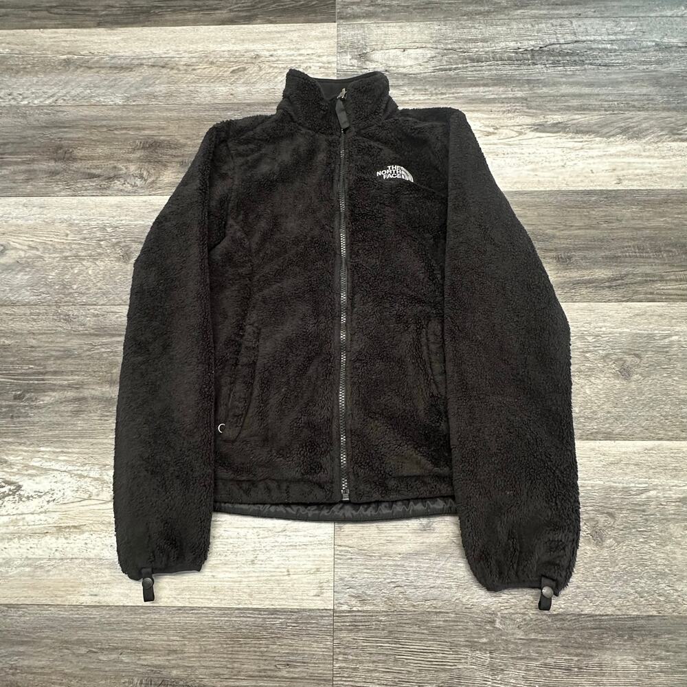 The North Face Osito Black Womens S Full Zip Mock Neck Fuzzy Fleece Jacket Cozy‎